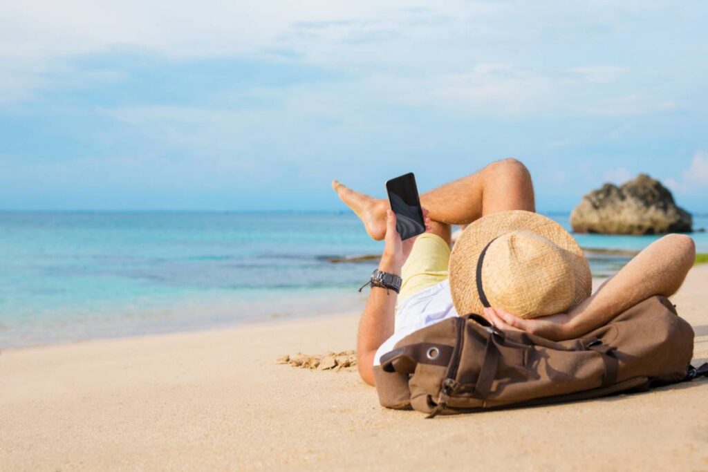 smartphone à la plage